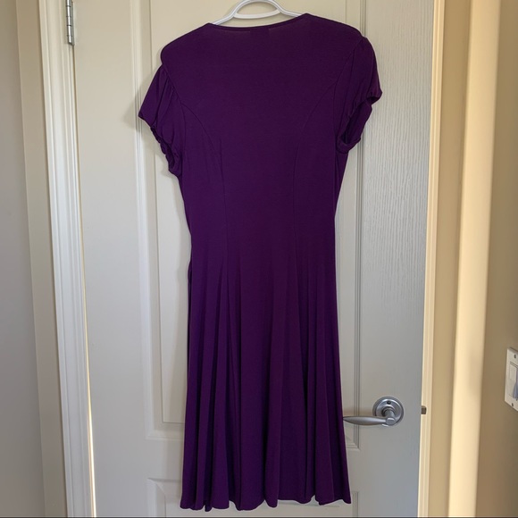 Purple, Cleo, Ruffled, Faux-Wrap Dress - Picture 5 of 6